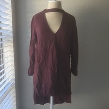 Women's Red Shirtdress Long Sleeve Size S