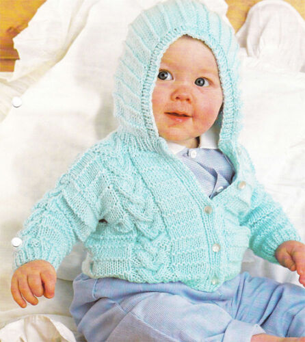 Baby hooded cable jacket- knitting pattern in Double Knitting wool | eBay