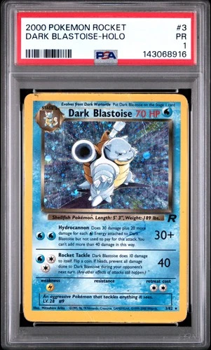 2000 POKEMON ROCKET #3 DARK BLASTOISE-HOLO PSA 1