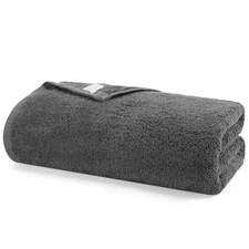  Grey Bath Towel, 100% Cotton Towel with Hanging Bath Towel - 1Pc C02: Grey