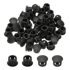 Plastic Hole Plugs, 99 Pcs 2/7"(7mm) Round Plastic Hole Caps, Black