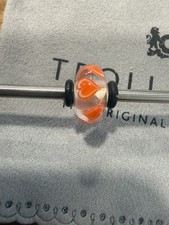 Genuine trollbeads Unique Red heart  clear glass