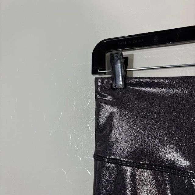 Leggings Athleta Mujer Pequeños Pequeños Gris Elación Brillo Apretados Metálicos Tiro Alto Foto 2 de 4