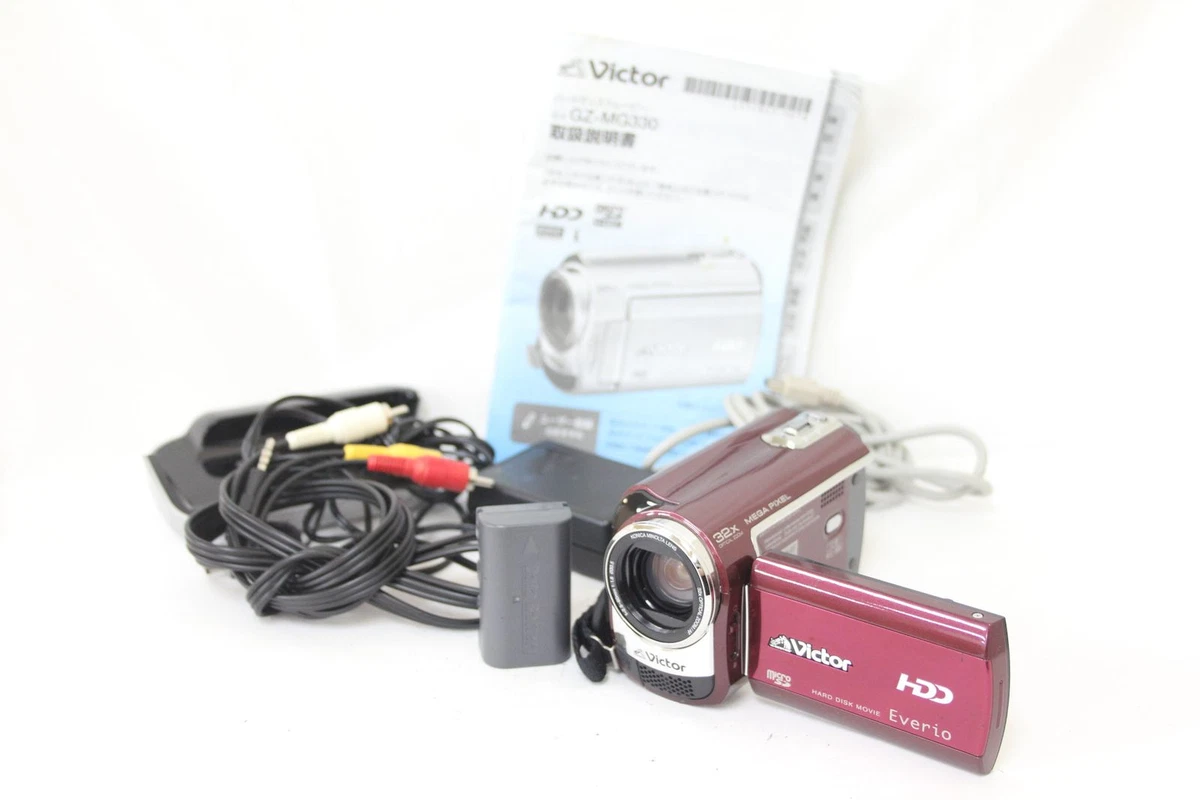 Used]JVC Kenwood Victor GZ-MG330 red Video Camera Everio tested