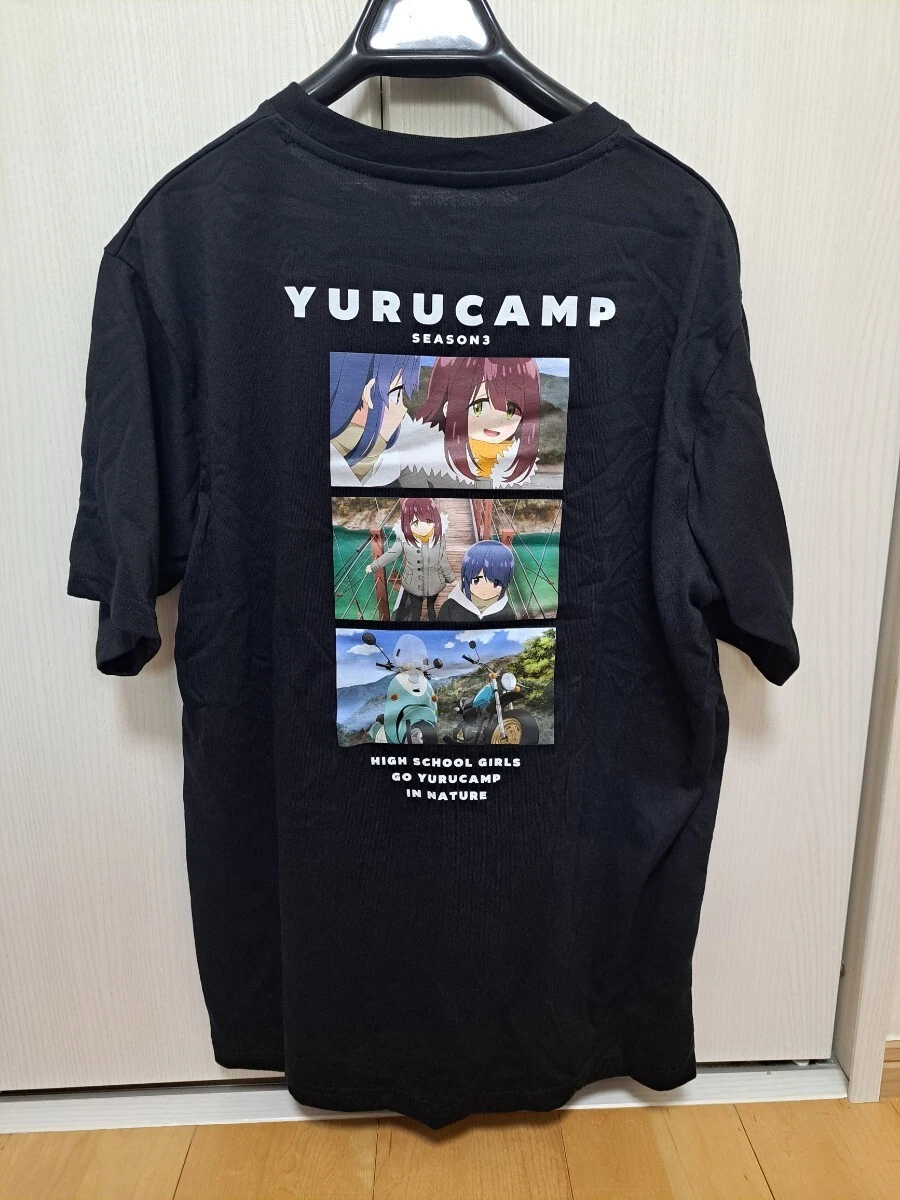 New Yuru Camp Scene Back Print Quick Dry Short Sleeve T Shirt M Size BK Ayano