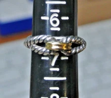 David Yurman 18kt Yellow Gold and Sterling Silver CABLE RING SIZE 6.5 APPROX.