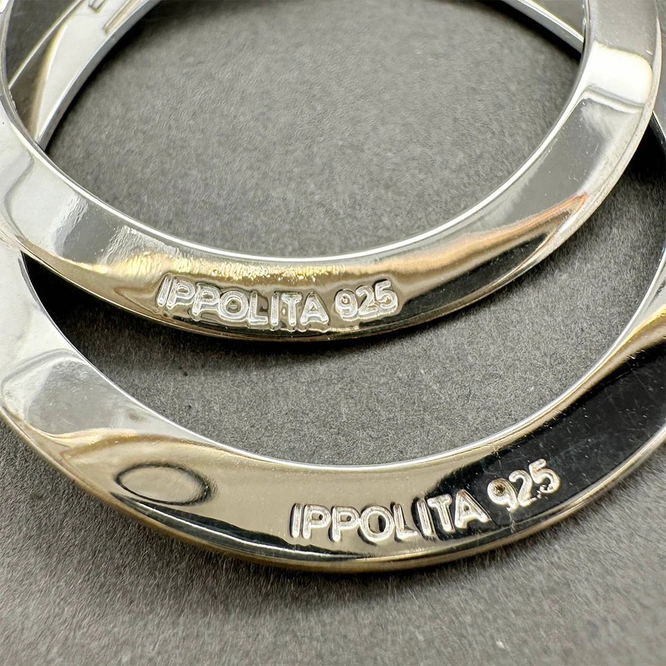 Estate Ippolita Sterling Silver Wavy Circle Drop Earrings - Image 3 of 4