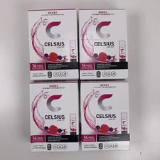 (4) CELSIUS On the Go BERRY Energy Drink Mix 14 Count BB 9/25