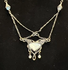 Sweet Romance Futura Lavaliere Aurora Necklace Deep Bronze Tone 19" Art Deco