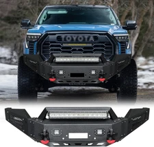 Vijay For 2022-2024 Toyota Tundra Steel Front Bumper With Winch Plate&LED Lights