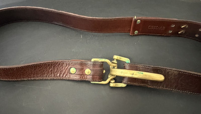 Col. Littleton CB5L-AB Buffalo Leather Adjustable Brass Hook Mens Sz L 34-42 USA