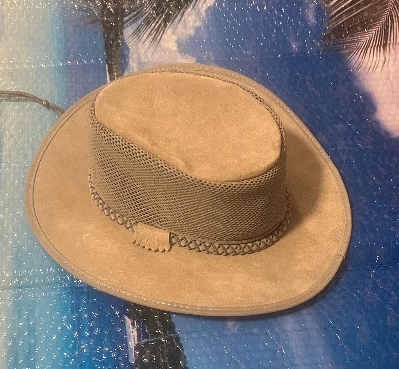 Monterey Bay Breeze XL Leather Suede Mesh Sun Hat Breathable Outback Style