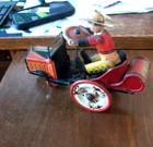 Vintage Marx Tin Wind-Up Cowboy Whoopee Car -WORKING