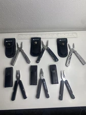 Lot of 6 Multi Tool Pliers w/ Sheath Carrying Case, Multiple Brands, Ozark Trail