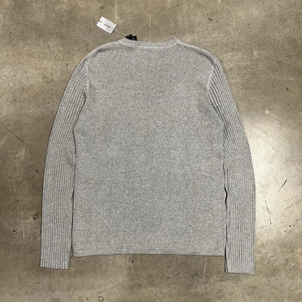 Suéter de punto acanalado DKNY Jeans vintage suéter gris talla mediana deletrear Y2K Foto 2 de 4
