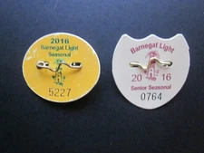 2016 BARNEGAT LIGHT  N, J. SEASONAL & SENIOR  BEACH  BADGES/TAGS  10 YEAR OLD