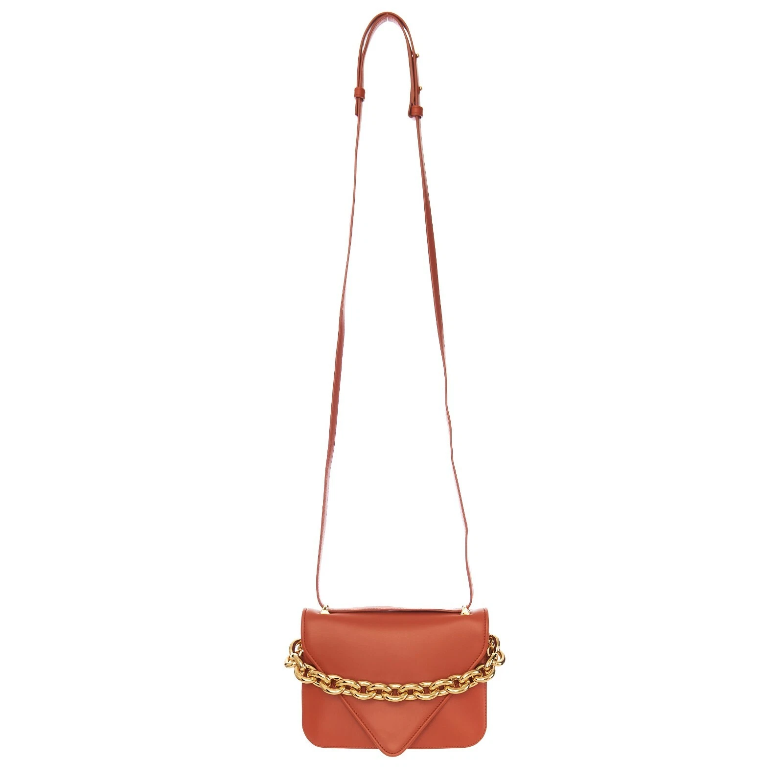 Bottega Veneta — BOTTEGA VENETA 3300$ 'MOUNT' Small Envelope Chain Bag In Maple Leather