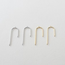 6pcs U Shape Asymmetry Charm,Gold/Silver Horseshoe Pendant,Earring Charm