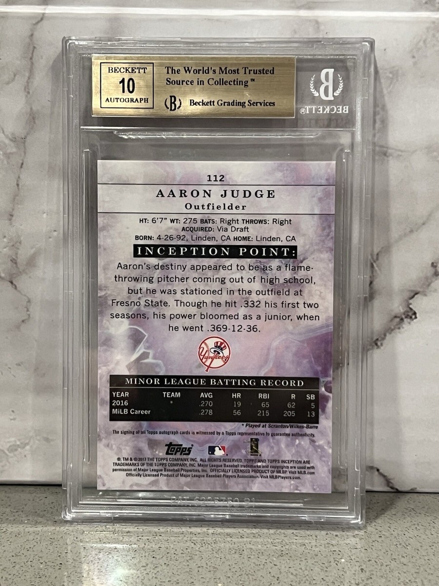 Aaron Judge auto 2015 直筆サイン Inception Auction Prices Realized Baseball Cards 2015 BOWMAN INCEPTION