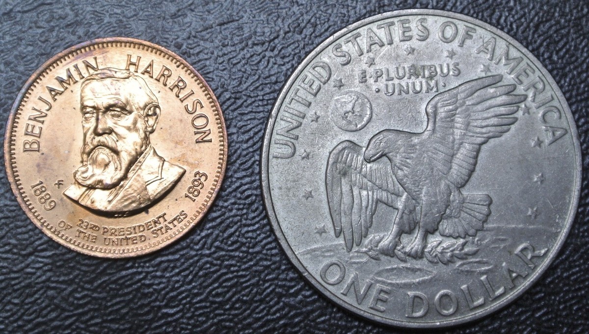 BENJAMIN HARRISON 1889-1893 - 23rd President Medallion - Franklin
