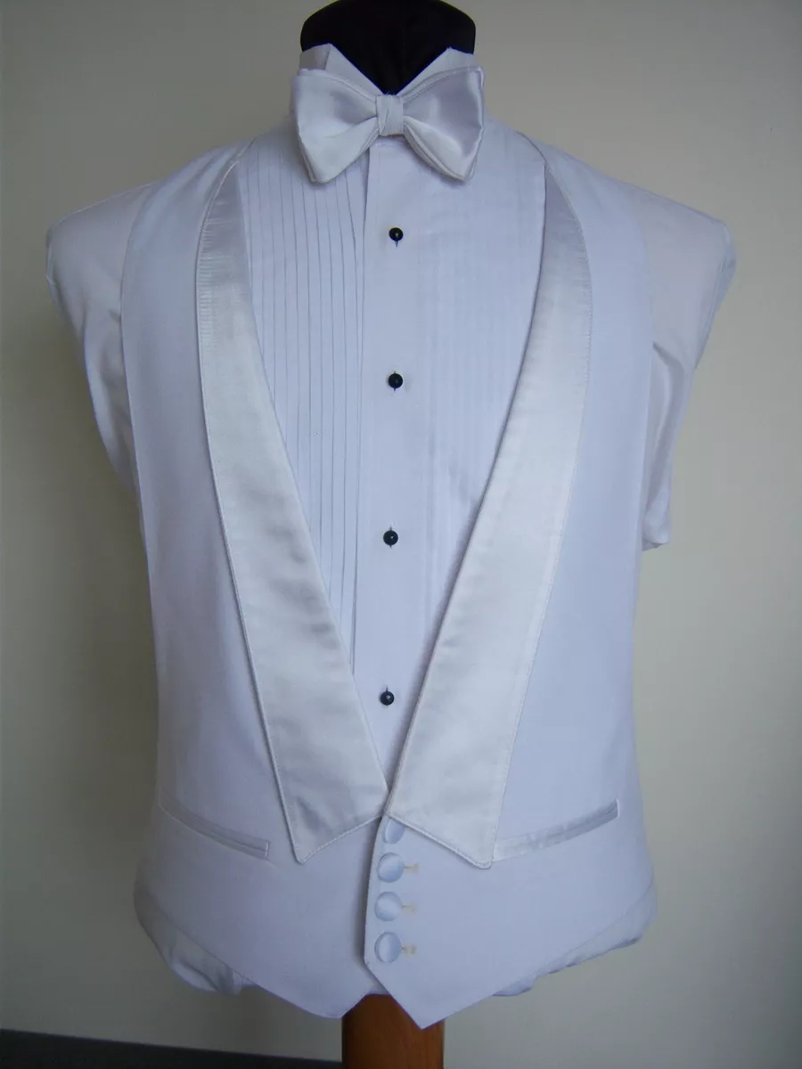 White satin shop vest