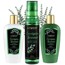 Bath and Body Gift Set for Women & Men, Eucalyptus Spearmint Home Spa Set