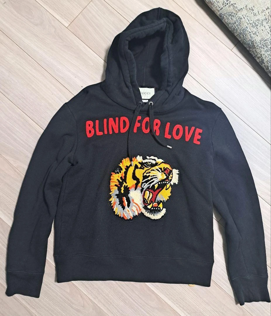 Gucci Hoodie BLIND FOR LOVE Logo Tiger Mens Size S Cotton 100% Made in  Italy | eBay