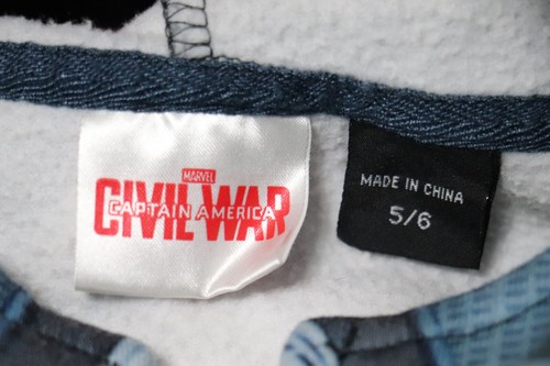 Marvel Captain America Civil War Hoodie Graphic Print Pullover Boys Youth 5/6 - Picture 3 of 6