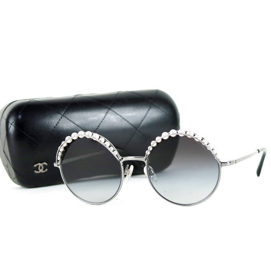 CHANEL 4234-H C.108 / S6 Pearl Sunglasses 53-20 3N Black 378 | eBay
