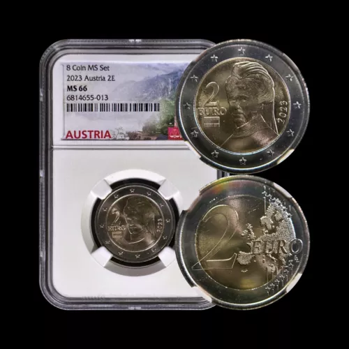 AUSTRIA. 2023, 2 Euro - NGC MS66 - Bertha von Suttner, Nobel Laureate 13