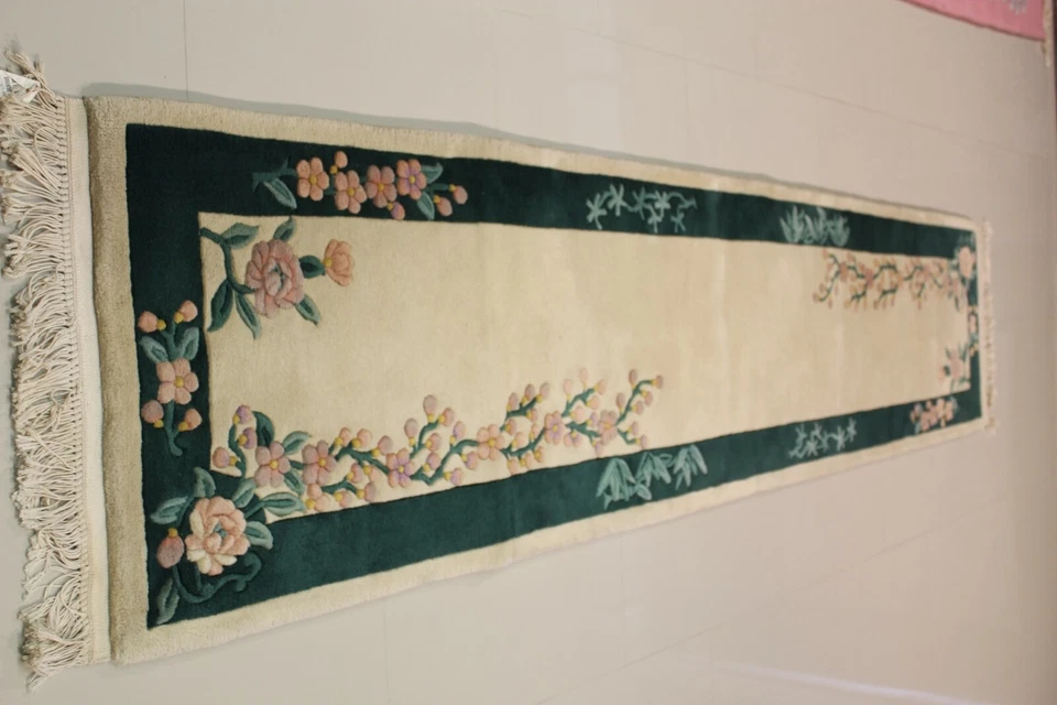 Alfombra Art Deco China Vintage Super Fina 2.3 x 10' 100% Lana 75% DE DESCUENTO ¡GRAN PRECIO! Foto 2 de 4