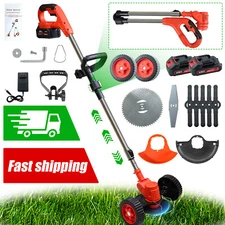 2500W Cordless Weed Eater Electric Brush Cutter Lawn Edger Grass String Trimmer