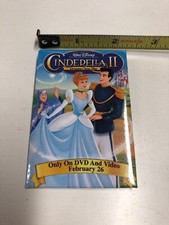 Vintage Disney Cinderella 2 Blockbuster Video DVD Promo Ad Pinback N4