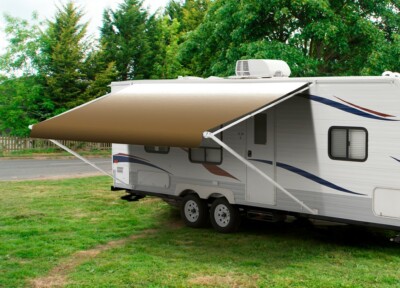 17' Dune Fade w/Wht WG, RV Awning Replacement fabric canopy (Fabric:16'2'')