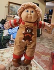 Cabbage Patch Kid Boy Doll HM #11 Tongue Teddy Bear Romper Tan Hair, Blue Eyes