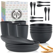 Juego De Platos Y Tazones Para 4 Personas Set De 20 Piezas De Vajilla De Trigo