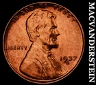 1937-S Lincoln Wheat Cent - Red Choice Gem Brilliant Unc  Lustrous  #G8888
