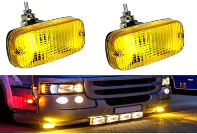 2 x gelbe Retro Classic Leuchten DRL Markierungslampen 12V/24V für Scania DAF MAN # - Bild 1 von 4