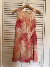 ANN TAYLOR LOFT Women’s Size 6 Dress Lined Sleeveless Pink Orange Mini Pockets