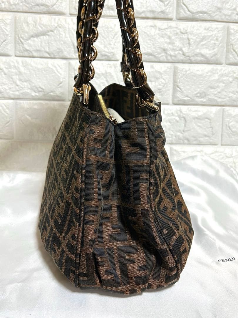 FENDI FF Zucca Pattern 2Way Chain Handbag 32cm x … - image 5