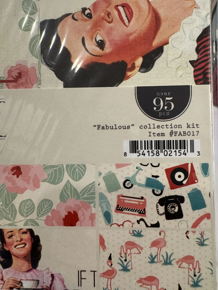 Authentique "Fabulous" Scrapbooking Collection Kit, Retro 95 piece set - Image 2 of 3