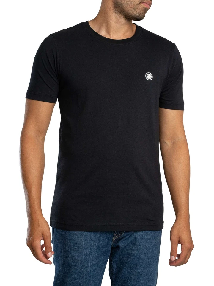 Pretty Green de los hombres Camiseta Mitchell Slim, Negro - Imagen 2 de 4