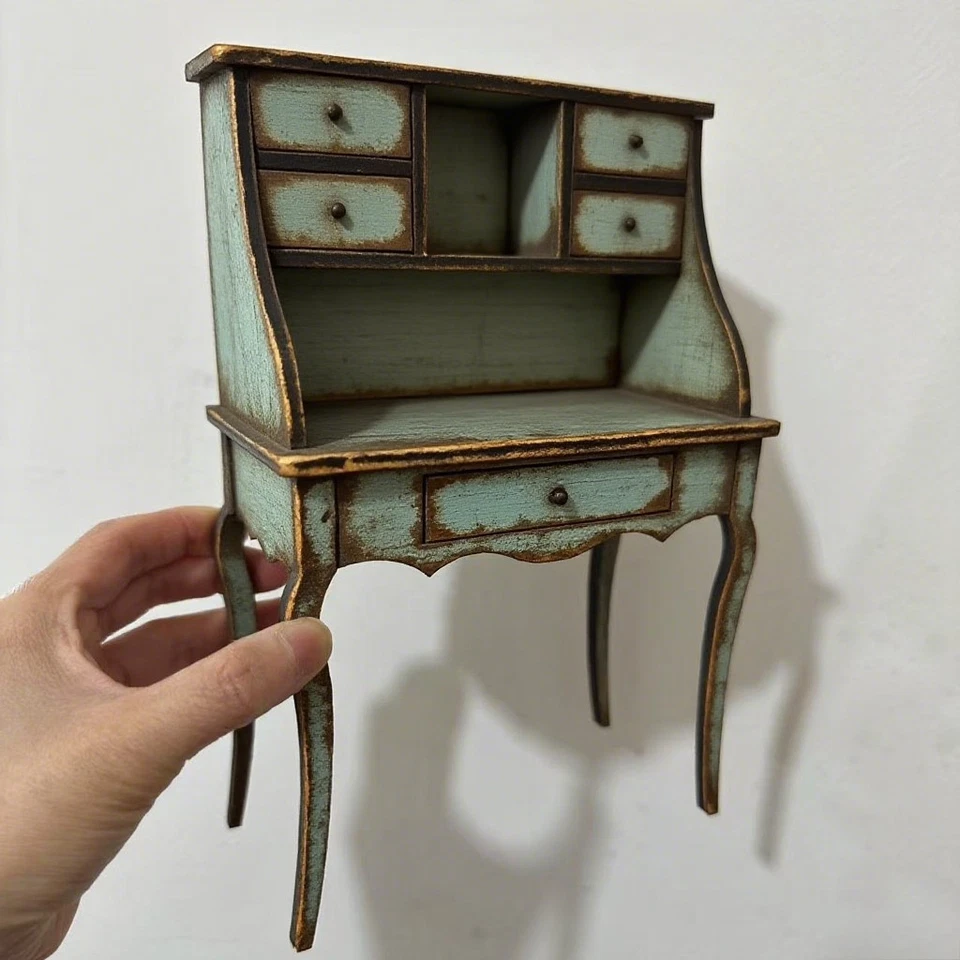 Handmade 1/12  1/6 Scale Dollhouse Miniatures Desk Dressing Table Unfinished - Image 2 of 4