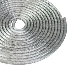 4 AWG 20 foot Full Gauge Battery Power Cable Ground Wire Clear Silver OFC Copper