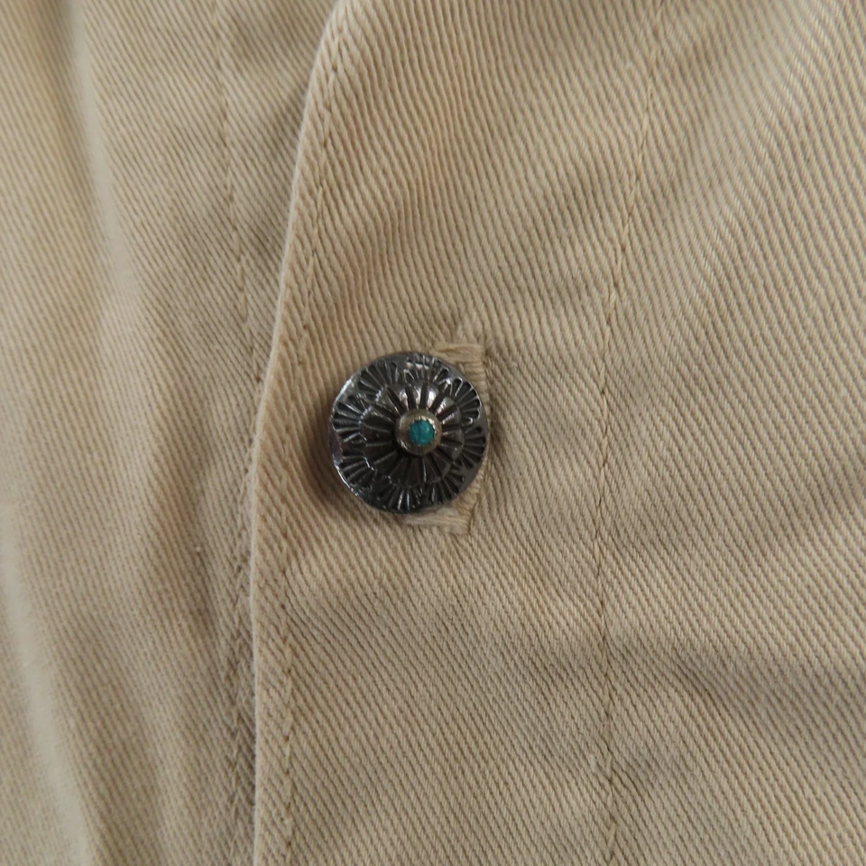 Billy Martin Shirt Men Large Brown Tan Metal Button Long Sleeve Western Cowboy - Image 3 of 4
