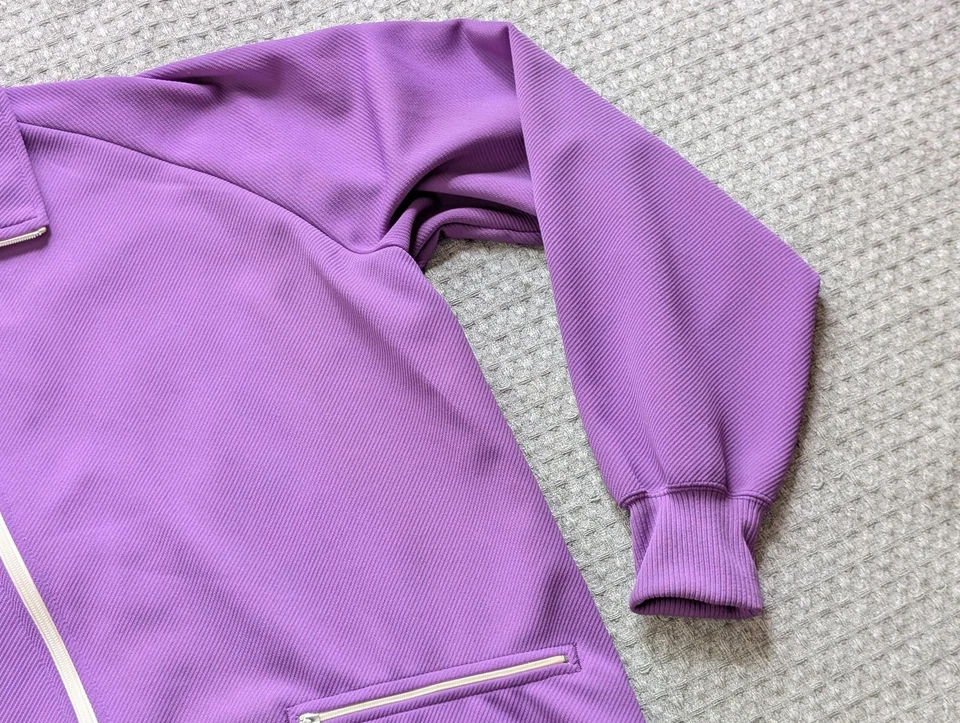 Chaqueta Speedo Ciervo Blanca De Colección Para Mujer Grande Púrpura Cremallera Completa Hecha en Japón Años 70 Foto 4 de 4
