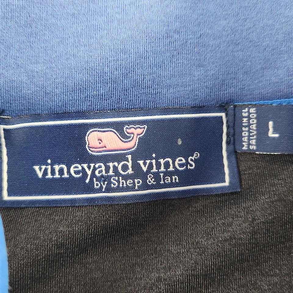 Vineyard Vines Mens Vest L Blue Gray Full Zip Sleeveless Athletic Layering - Image 3 of 4