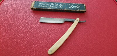  Vintage Wester Bros ''Gun metal'' 33 Straight Razor Solingen Germany 