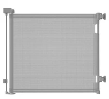 Retractable Baby Gate Mesh Baby Gate or Mesh Dog Gate 33" Tall, 55" Wide Grey