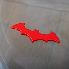 Batman Red 3d Car Emblem Badge - Decal Sticker - 4 X 2 - Eliteauto3k